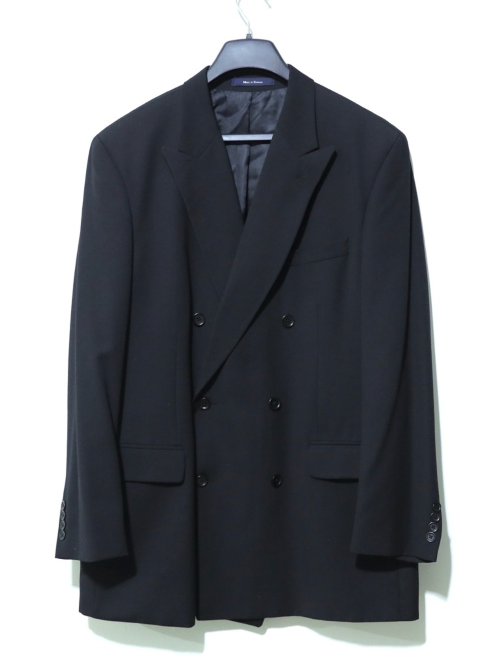 Vintage Ralph Lauren Blue Label Blazer Mens 44T Black Pure  Wool Double Breasted